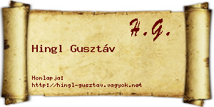 Hingl Gusztáv névjegykártya